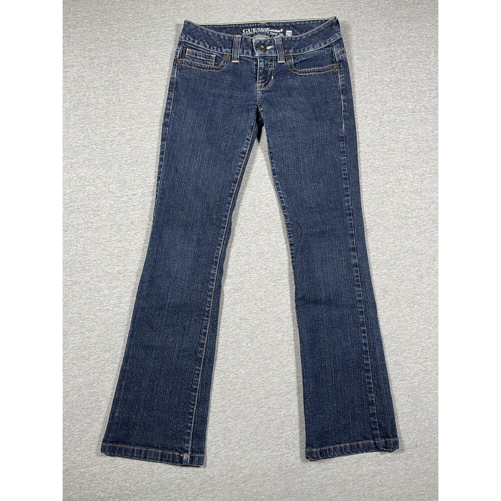 GUESS Bootcut Jeans Womens 28 Blue Dark Wash Low Rise Stretch Denim 5-Pocket